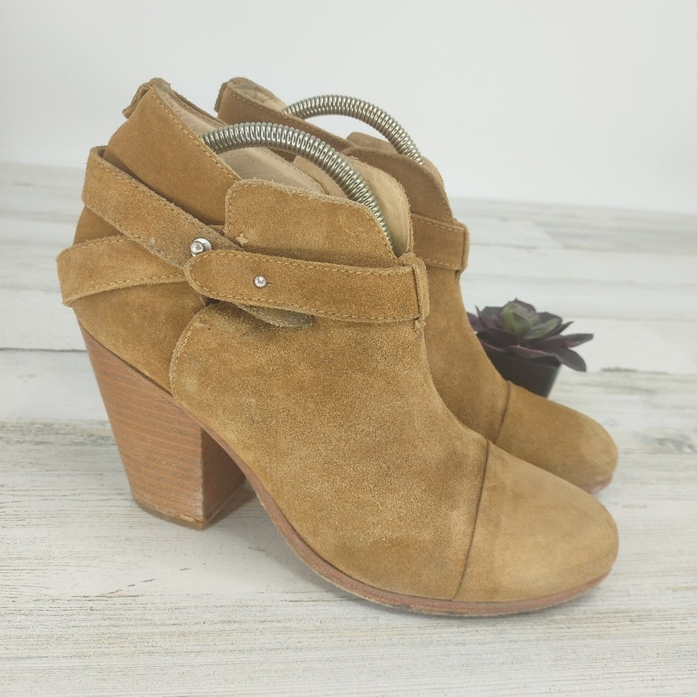 Rag & Bone Tan Harrow Suede Heeled Slip On Booties Size 8.5